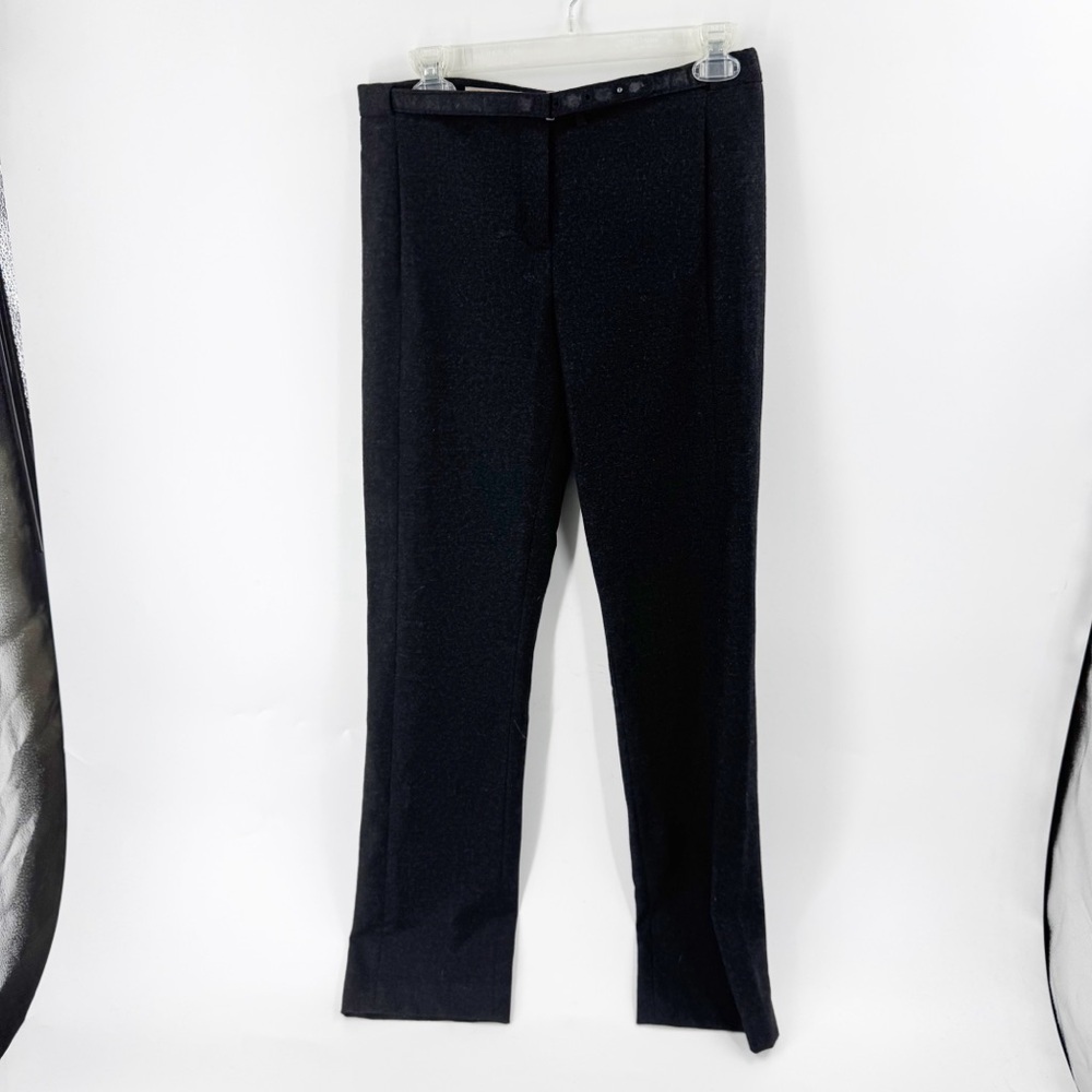 ✅ JIL SANDERS BLACK WOOL STRAIGHT LEG Black Trousers SIZE 34